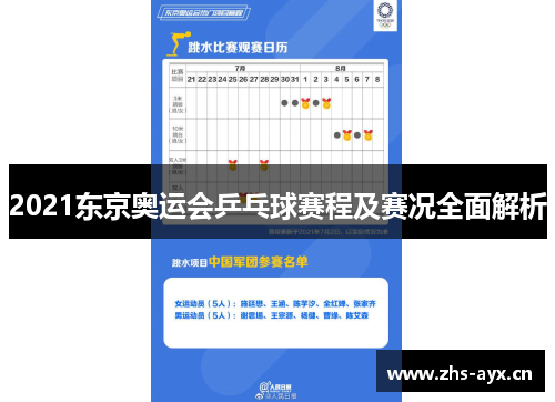 2021东京奥运会乒乓球赛程及赛况全面解析 2021东京奥运会乒乓球赛程及赛况全面解析